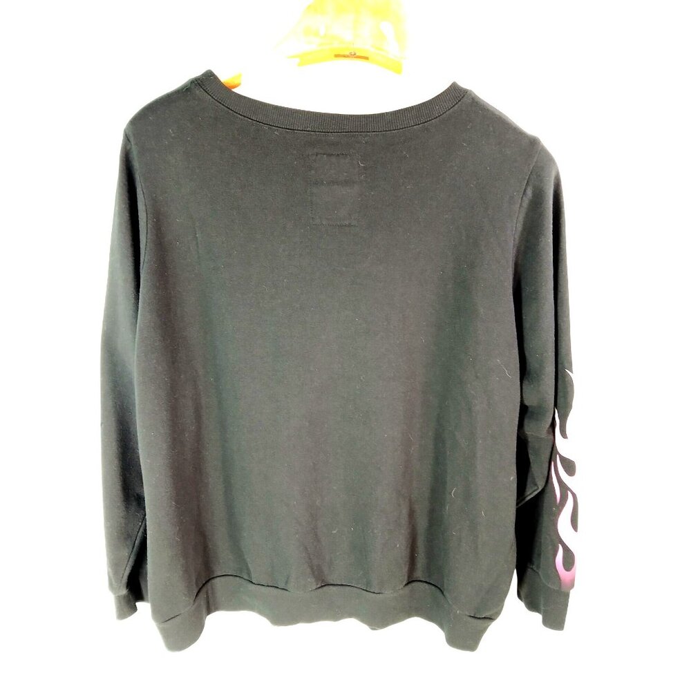 Torrid x Sanrio Kuromi Black Sweatshirt Size 1X Pink Flames Bioworld Licensed - Picture 6 of 13